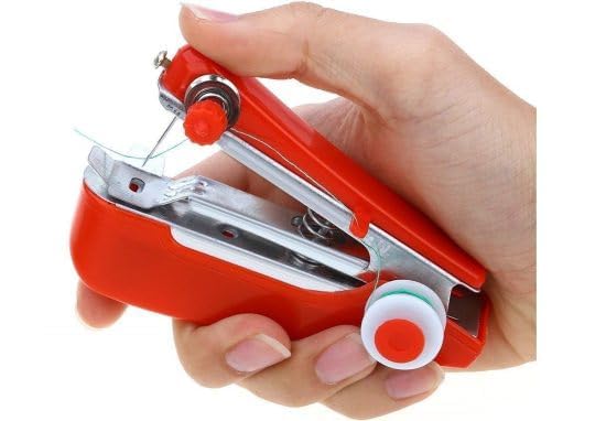 Mini Sewing Stitch Stitching Tailoring Machine for Garment Cloth Home Household Hand-Operated Manual Stapler Size -Multicolor-image-8