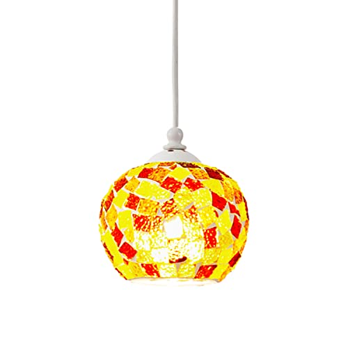 ぼん家具 ペンダントライト おしゃれ LED レトロ 小型 天井照明 モザイクランプ ステンドグラス風 照明器具 E17 内玄関 廊下 ミックス