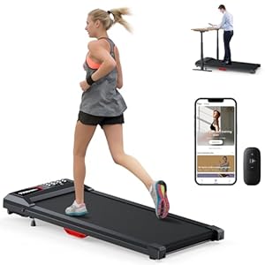 Under Desk Treadmill with Incline,300LBS Capacity Smart Walking Pad Treadmill Works with ZWIFT KINOMAP WELLFIT Apps, Portable Treadmill Jogging Machine for Home Office Apartment