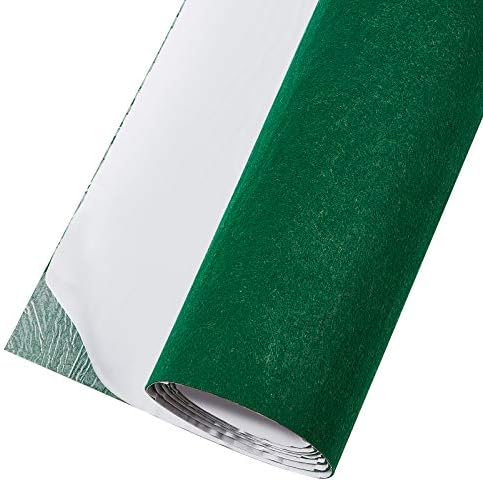 Benecreat 40 x 200 cm green self-adhesive sticky felt multi-purpose adhesive fabric for box liner, cup mat, picture frame, chair leg, 1 mm thick
