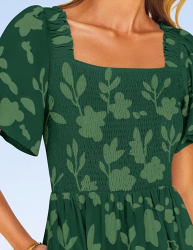 Image of ZESICA Wedding Guest Dresses for Women Summer 2026 Boho Floral Midi Dress Flowy Beach Vacation Graduation Long Dresses