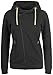 Produktbild DESIRES Vicky Zip-Hood Damen Sweatjacke Kapuzenjacke Hoodie Mit Kapuze Fleece-Innenseite Und Cross-Over-Kragen, Größe:L, Farbe:Dark Grey Melange (8288)
