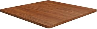 Dark Brown Square Solid Oak Table Top 31.5 x 31.5 in Painted Workbench Countertop Rustic Farmhouse Style Easy to Clean for Dining Kitchen Office Bar and Bistro