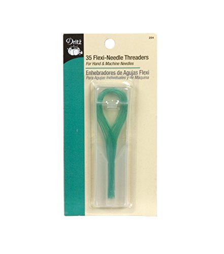 Dritz 254 Flexi Needle Threaders, Green, 5.75 x 2.88 x 0.5 (35-Count)