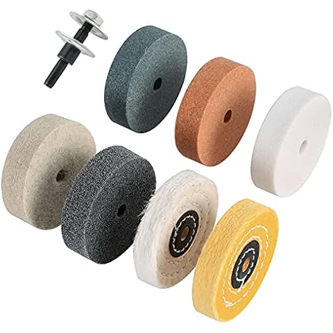 AmaCupid Grinding wheel, Buffing Wheels Kits 3 inches (8 Pieces). for Mini Small Polishing Machine, Electric Drill. Sharpening, Rust Removal, Polishing. for Home DIY, Christmas Gifts Cover
