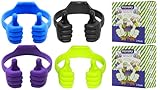 Honsky Thumbs-up Phone Stand for Tablets, E-Readers and Smart Phones - 1 Pack of Blue & Black + 1 Pack of Purple & Green