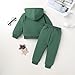 Happy Town Baby Fall Outfits for Girl Boy Long Sleeve Hoodie Top and Long Sweatpants Set Toddler Sweatsuit (Solid Color-Deep green, 18-24 Months)