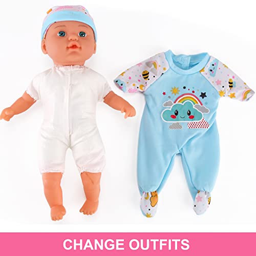 Liberty Imports 2 Pack Twin Baby Dolls Playset - 12" Realistic Soft Body Talking Newborn Boy & Girl Toy Dolls With Magic Milk Bottles Accessories For Kids Imaginative Pretend Play Nursing Care #TOP5