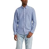 Levi's Men's Classic 1 Pocket Long Sleeve Button Up Shirt, Navy Peony, 3X-Large