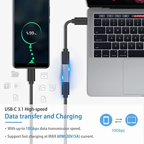 Maxhood USB C Female to Female Adapter, USB C Coupler 10Gbps(2 Pack) OTG Type C Connecter for USB C Charger Connector, USB C 3.1 Gen 2 USB C Extender for Laptop & Tablet & Mobile Phone