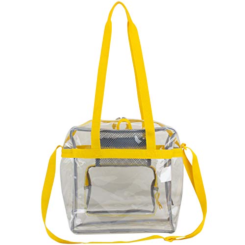 Eastsport Clear Stadium Approved Tote, Honey Bun Yellow #TOP4