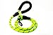 SHWANO Durable Dog Lead Leash, 5 FT Strong Reflective Nylon Threads with Metal Hooks, Comfortable Padded Handle for Small, Medium and Large Dogs Running, Backyard & Outdoor (Black) (Green)