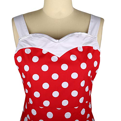 image for LIVILAN White Dot Apron for Women Girls with Pocket Apron Retro Apron 