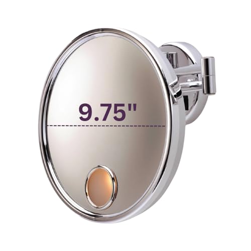 9-Inch Diameter Chrome Finish Makeup Mirror for Euro Style - 3X Magnification