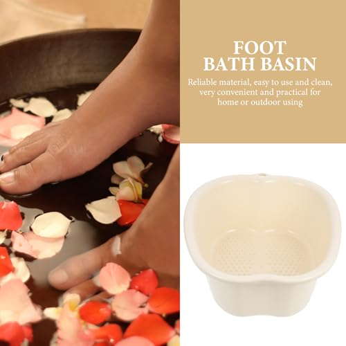 Cubo plástico para baño de pies con función masaje beige miniatura 4