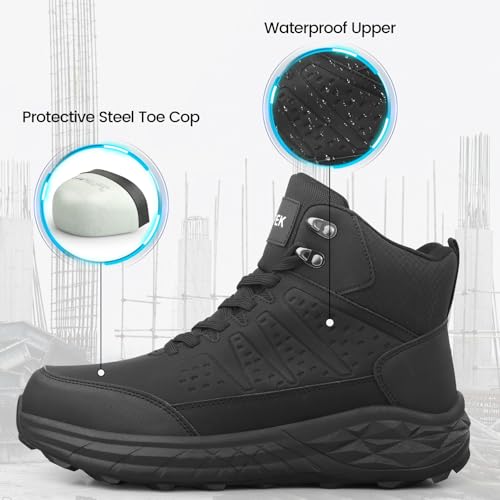 Steel Toe Work Boots for Men Non Slip Puncture Proof Safety Work Shoes for Men with Indestructible Construction Comfortable Perfect for Outdoor Work, Hiking, Construction2