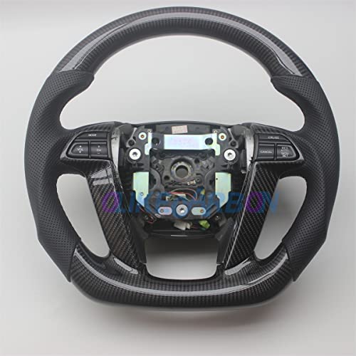 OLIKE Replacement Real Carbon Fiber Leather Steering Wheel Compatible With Honda Accord 8TH GEN 8 2008-2012