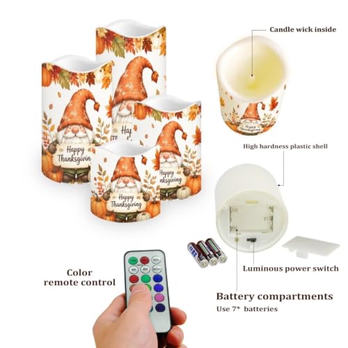 Image of Cardinal Christmas Electric Flameless Candles Set of 4 | Xmas Poinsettia Flameless Candle Set with Timer, Battery Operated, Fake Candles for Living Room, Table Centerpieces