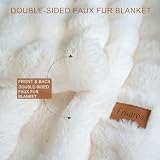 Luxury Double-Sided 3D Bubble Faux Fur Throw Blanket – Ultra Plush & Fluffy Cream White Cozy Blanket for Couch, Sofa & Bed | Soft Gift for Women, Birthday, Housewarming, 60" x 80"