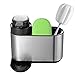 SPRIME Organizzatore per Lavello Cucina con Dispenser di Sapone ricaricabile, Porta Spugne Lavello Cucina in acciaio inossidabile, portaoggetti da lavandino con vaschetta di scarico