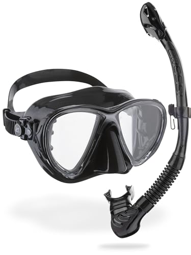 CRESSI �_�C�r���O �}�X�N �� �V���m�[�P�� �Z�b�g [ BIG EYES EVOLUTION & ALPHA ULTRA DRY ] �傫��2�჌���Y�}�X�N �� �h���C�K�[�h�t���V���m�[�P�� �u���b�N/�u���b�N WDS337550 �y���K�i�z