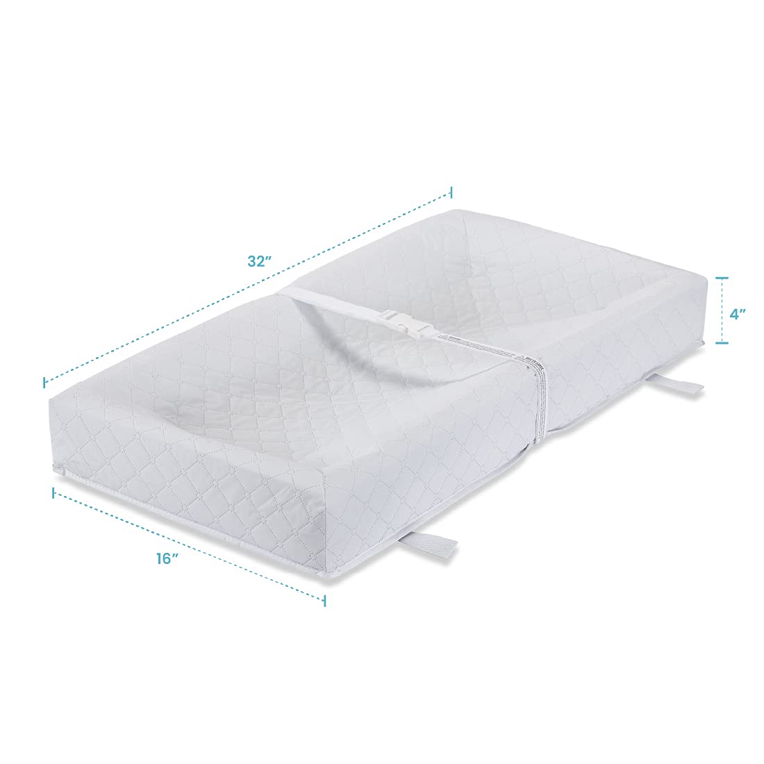 LA Baby 4-Sided Waterproof Diaper Changing Pad, 32" with Easy to Clean Quilted Cover - Made in USA. Non-Skid Bottom, Safety Strap, Fits All Standard Changing Tables/Dresser Tops : Everything Else