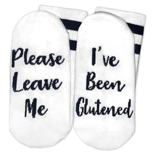 EJGFS Please Leave Me,I’ve Been Glutened Socks Gifts for Friends,Family,Funny Socks for People Who Has Gluten Free Diet,Gifts for Gym Lovers.(043)