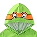 Nickelodeon Teenage Mutant Ninja Turtles TMNT Michelangelo Boys Long Sleeve Hooded Shirt for Big Kids Green/Orange
