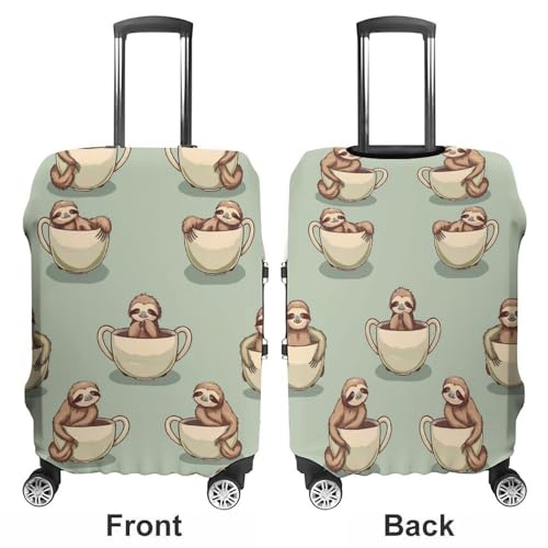 Cute Sloth Coffee Luggage Cover Suitcase Cover Protector Anti-scratch Travel Suitcase Wrap for Unisex XL3