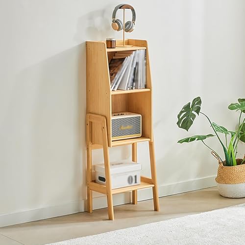 Estantería geométrica de madera blanca con estante de exhibición y organizador para salón
