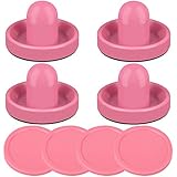 ONE250 Air Hockey Pushers and Pink Air Hockey Pucks, Goal Handles Paddles Replacement Accessories fo