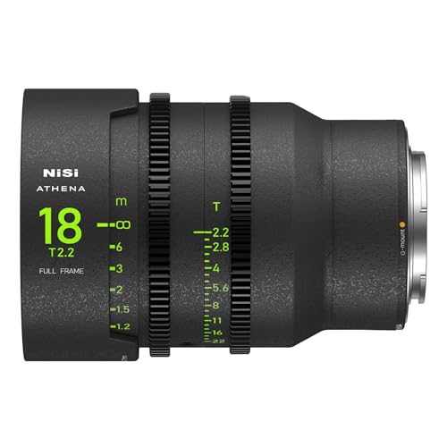 NiSi, Athena Prime 18mm T2.2 Full Frame Cinema Lens - G Mount Compatible with Fujifilm (No Drop-in Filter Slot) - Micro-Contrast Control, Soft Bokeh, Uniform Weight, Ultra-Low Chromatic Aberration