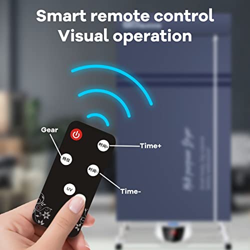 JUKIDS Elektrische luchter, afstandsbediening intelligente constante temperatuur verwarmde clother droger, opvouwbare touchscreen luchtdrogers nat weer, grijs - Image 4