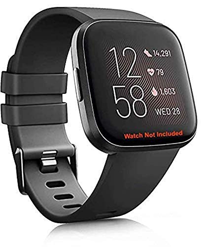 Prolook Replacement Strap for Fitbit Versa/Versa 2/ Versa SE/Versa Lite.Strap Band with Metal Buckle (Black Silicon) (B08TT7VHQW) Amazon Price History, Amazon Price Tracker