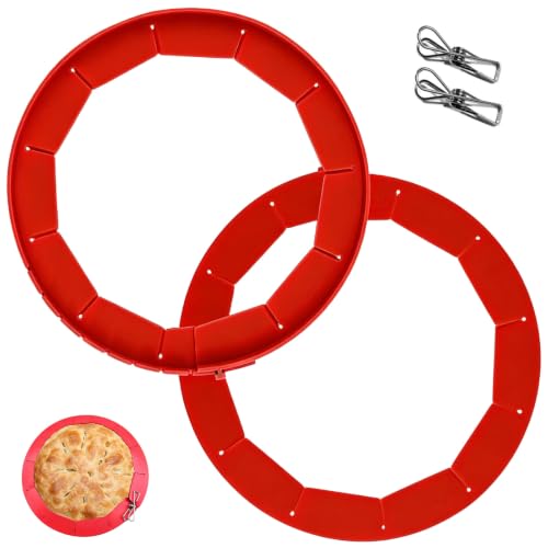 csyls Easily Adjustable Silicone Pie Crust Protector Fits8-11.5 Pie Crust