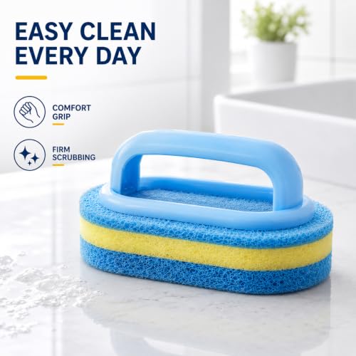 Image of Cleaning Brush, Thick Scrubber for Non-Stick Cookware, Kitchen Pot and Pan Cleaner with Ergonomic Grip
