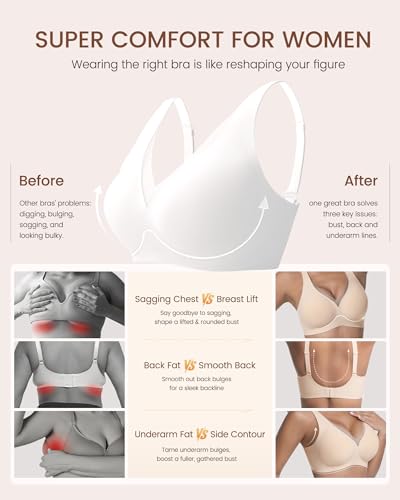 Image of Vinfact Deep V Mesh Bras for Women No Underwire Buttery Soft Wireless Bras Lightly Support Seamless Bralettes