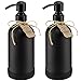 Altglas 2 Stück Glas Seifenspender Schwarz aus Dicker Flasche mit Edelstahl Pumpkopf und Silikon Untersetzer - Sarajevo Black Edition Doppelspender Set - 500 ml Nachfüllbar