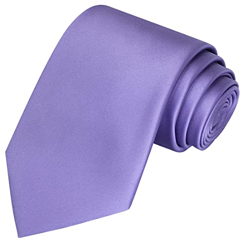 KissTies Lavender Tie Solid Necktie Satin Wedding Ties + Gift Box