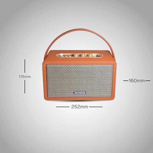 Image of Aiwa Bluetooth Speaker with Powerfull Bass, Built-in Microphone, Portable Speaker with 9+ Hours Play Time, 40W Speaker, Type-C Charging | RS-X 100 Natsukasii Pro (Brown)