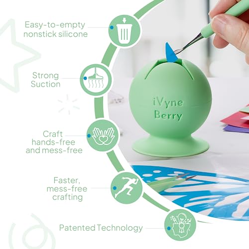 image for iVyne Berry Suctioned Vinyl Weeding Scrap Collector & Holder for Weedi