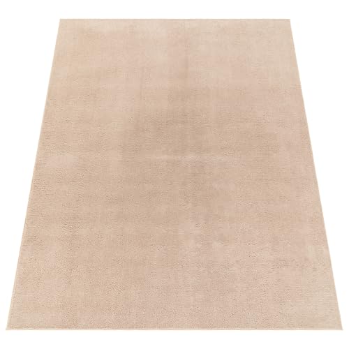 Miniatura 6 de Paco Home Alfombra Para La Sala De Estar Unicolor Lavable Suave Pila Corta, Tamaño:160x220 Cm, Color:Beige
