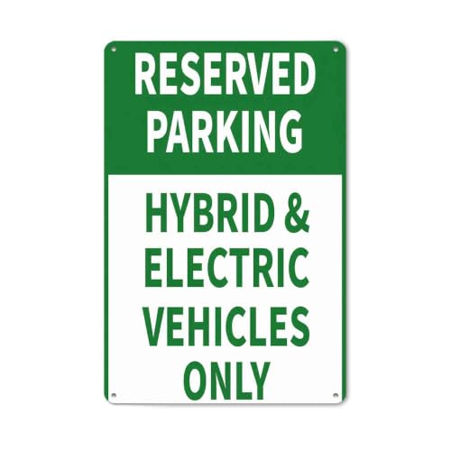 Reserved Parking Electric Vehicles Aluminum Sign 8x12