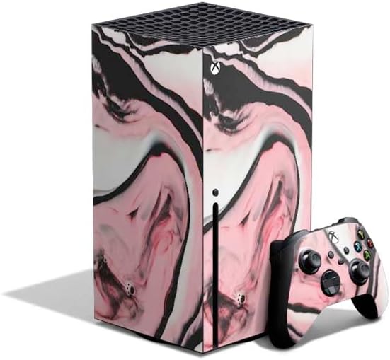 Skinit Decal Gaming Skin Compatible with Xbox Series X Bundle - Pink Marble Ink Design
