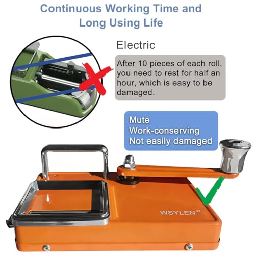 Image of Cigarette Rolling Machine, with Storage Groove, Manual Dual-Track Upgrade Cigarette Machines, Suitable for 8.0 MM Diameter Size Cigarettes (80-100MM Lengths), Orange