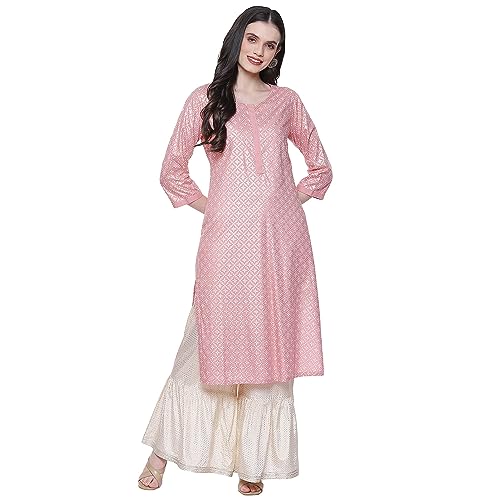 Image of Rangriti Sage Green Liva Straight Printed Kurta for Women