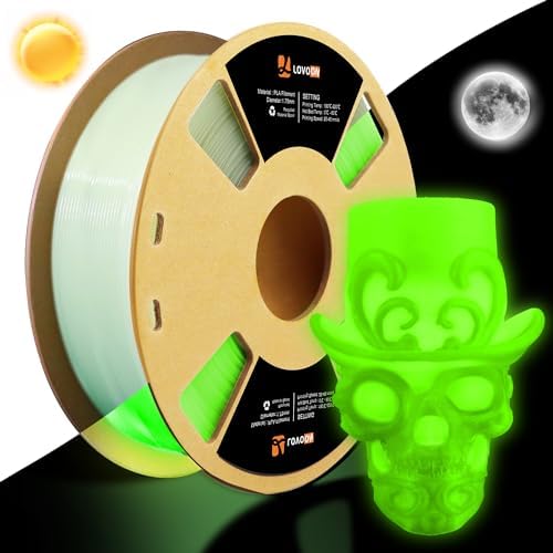LOVOON 3D PLA Glow in The Dark Filament, Glow Green PLA, Color Change PLA Filament 1.75mm, for Halloween and Christmas Decorations, Glow Green,1KG(2.2lbs)/Spool