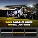 BUNKER INDUST 180 Degree Awning Free Standing, Vehicle Overland Awning Built-in LED Light - Three Colors, Car Driver Passenger Side, Waterproof Wind Resistant for SUV Van Truck Camper