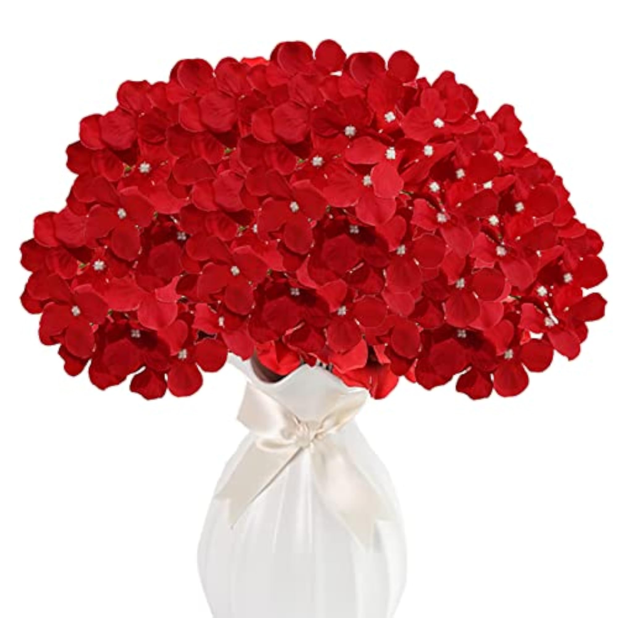 30 Pcs Silk Hydrangea Heads, Artificial Flowers