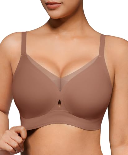 Image of Popilush Womens Wireless Push Up Bra Comfortable Supportive Everyday Bra | Support & Lift, No Underwire, Full Coverage, Flexible Fit, V Mesh Crossover, Soft Breathable Fabric, All Day Comfort